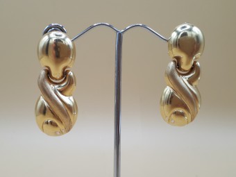 Three Dimensional Gold Earrings 