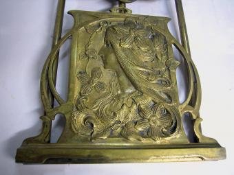 Art Nouveau Yellow Bronze Bookends